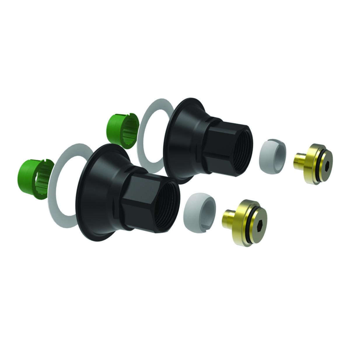 Mixer bracket black for V6 wall penetration system, Vatette - VATETTE MIXER BRACKET V6 160CC BLACK. 15X2.5MM PEX