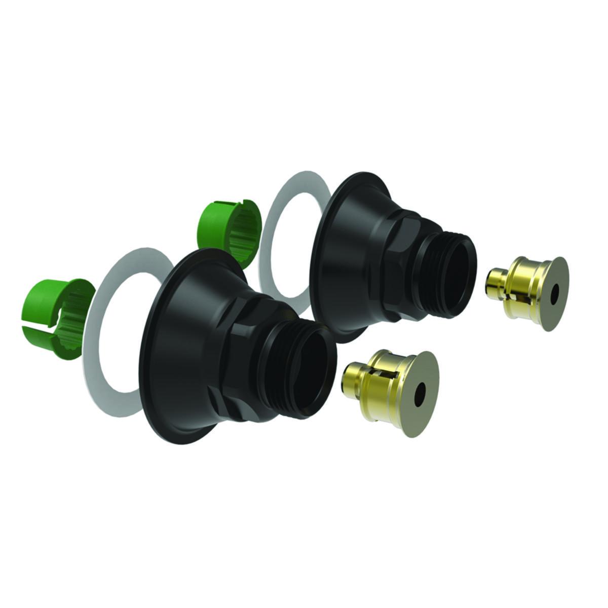 Mixer bracket black for V6 wall penetration system, Vatette - VATETTE MIXER BRACKET V6 150CC BLACK. 15X2.5MM PEX