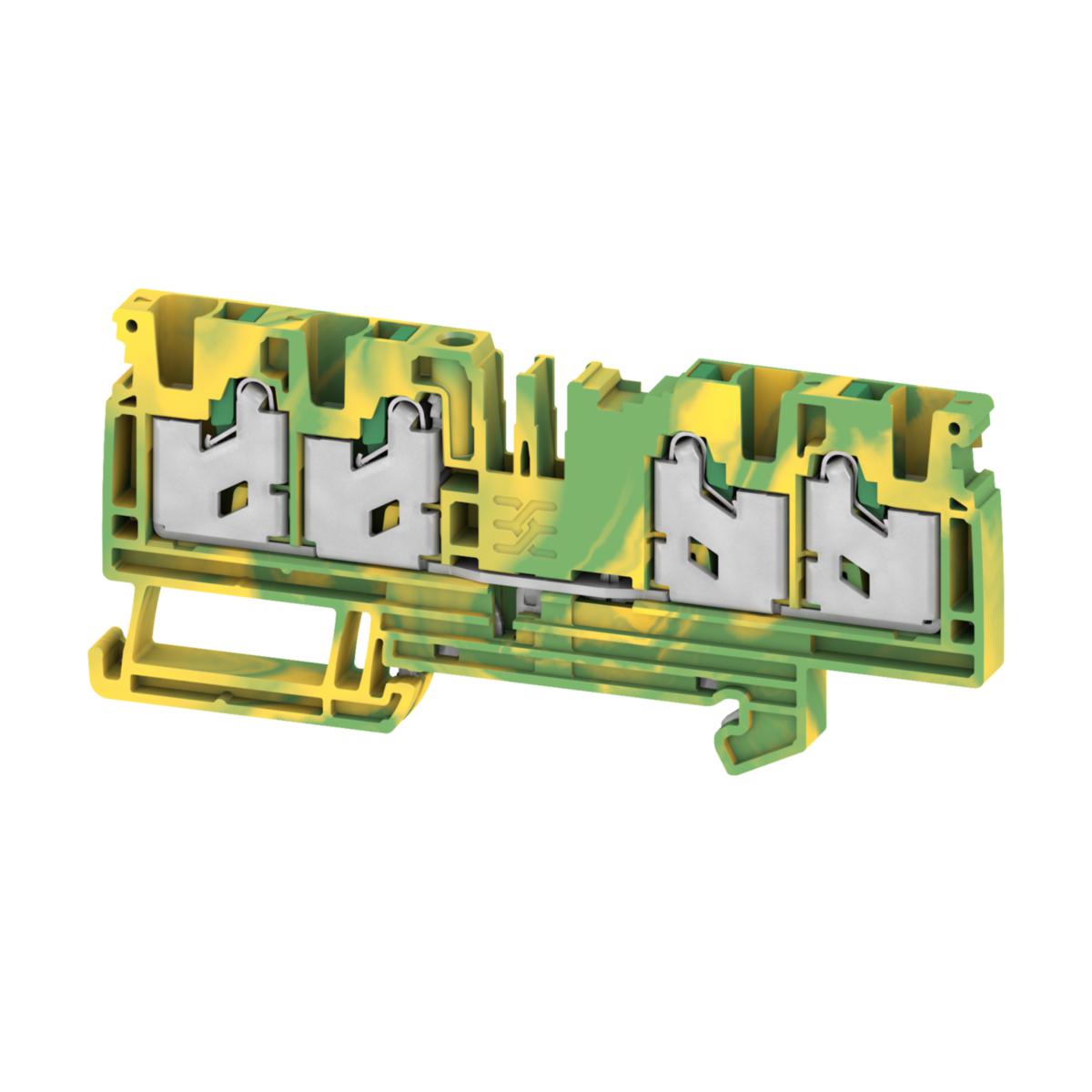 Plint SNAP IN, Skyddsledarplint - PLINT SNAP IN 4MM² GRÖN/GUL 3 S4C 4 PE