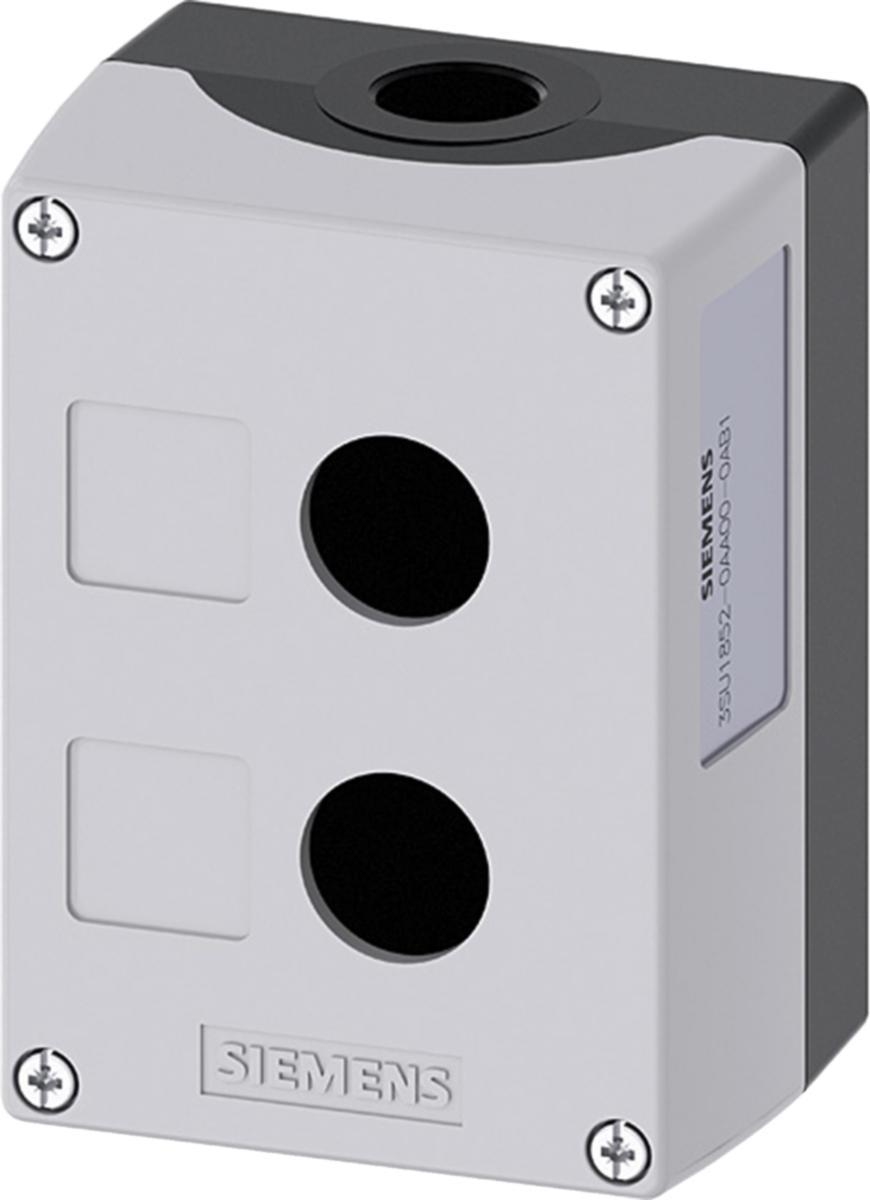 Tryckknappslåda 3SU18 tom - MANÖVERLÅDA 2-HÅLS METAL 3SU1852-0AA00-0AB1