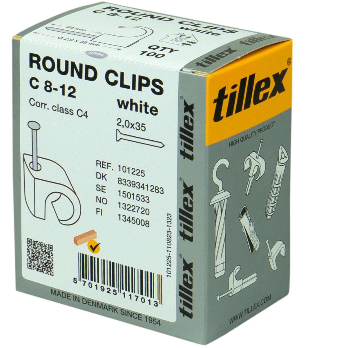Nail clamps C - CLIPS C8-12 WHITE 2.0X35 C 8-12 W