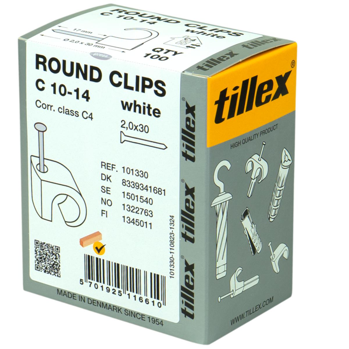 Nail clamps C - CLIPS C10-14 WHITE 2.0X30 C 10-14 W