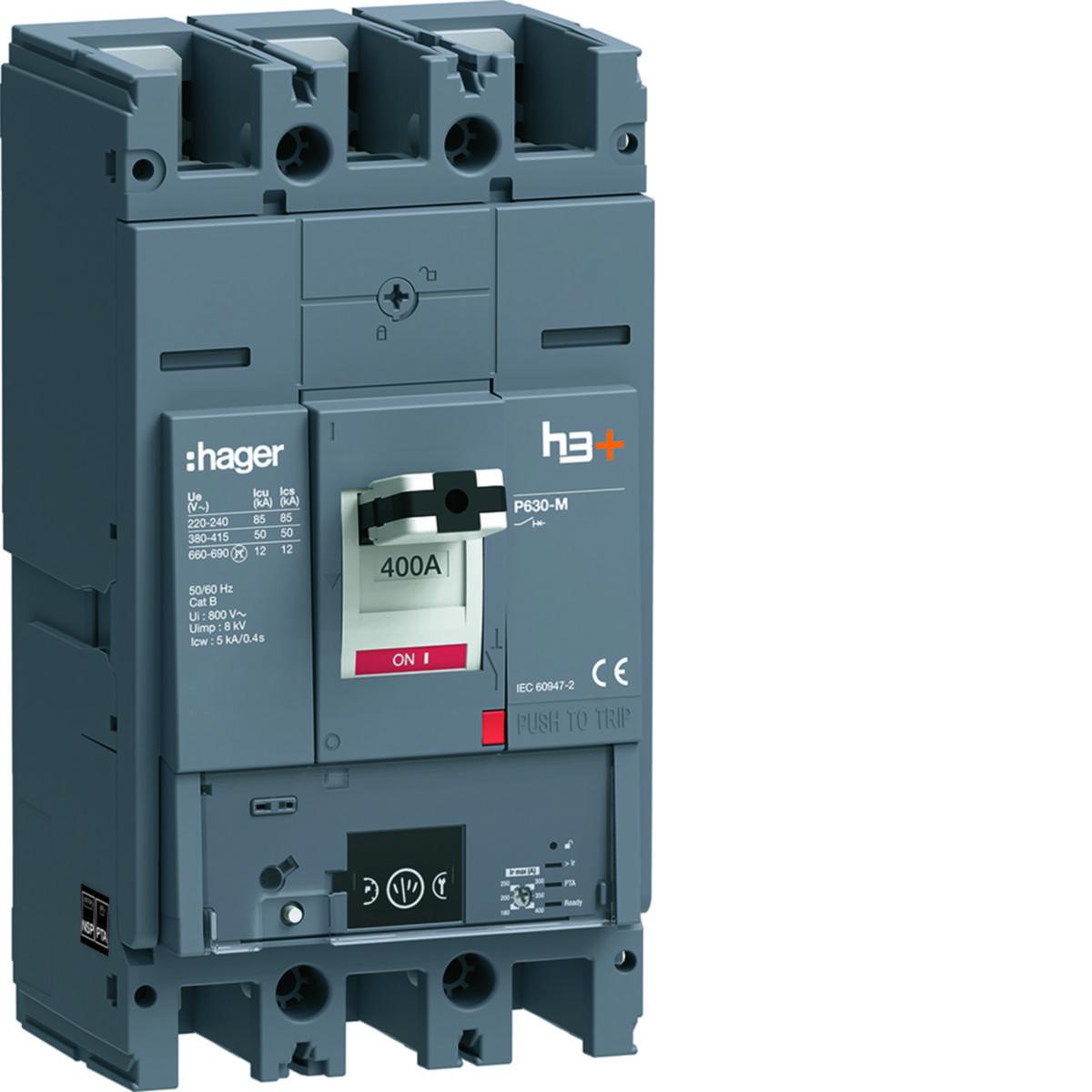 Effektbrytare h3+ P630 - MCCB H3+ P630 ENERGY 3X400A HMW400NR