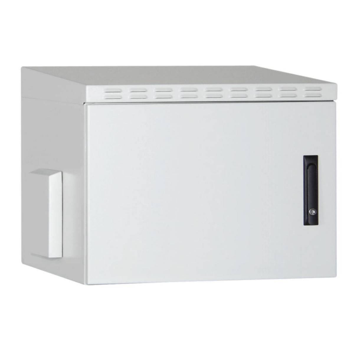 Väggskåp 19" EL-SBO med plåtdörr utomhus, Eurolan - VÄGGSKÅP 7HE 600X450 UTE IP55 EL-SBO-IP5507U6045-LG-1
