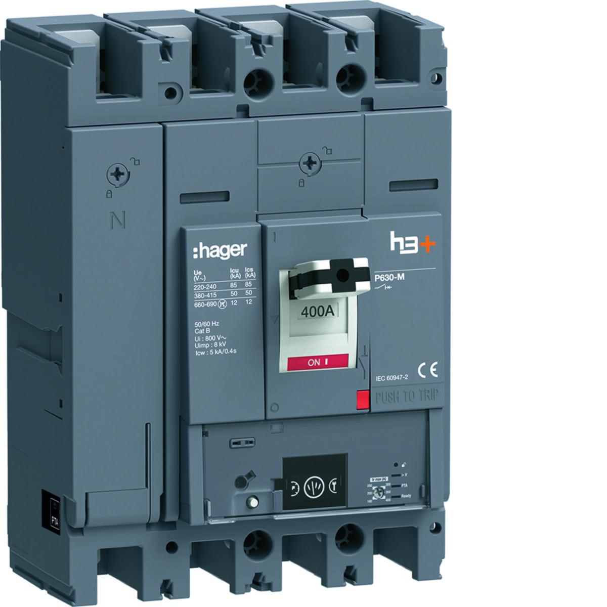 Effektbrytare h3+ P630 - MCCB H3+ P630 ENERGY 4X400A HMW401NR