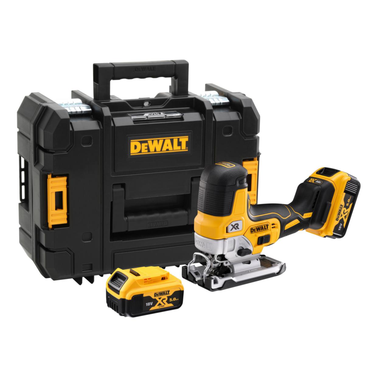 Sticksåg DEWALT DCS335P2 - STICKSÅG DEWALT DCS335P2 BODYGRIP 18V 2x5,0Ah LADDARE