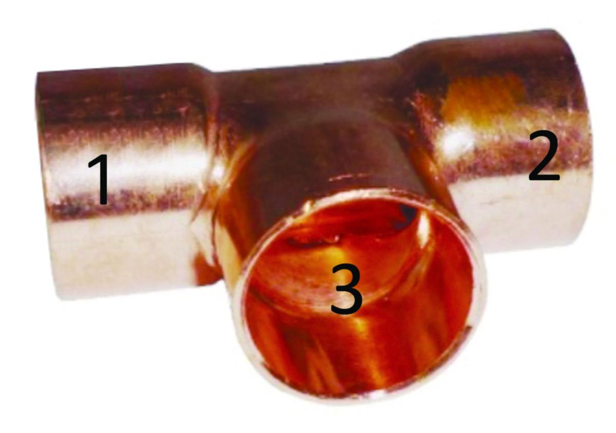 130 bar Reducerande T-rör CO2 - 130 BAR REDUCERANDE T-RÖR 5/8"  X  5/8" X 3/8"