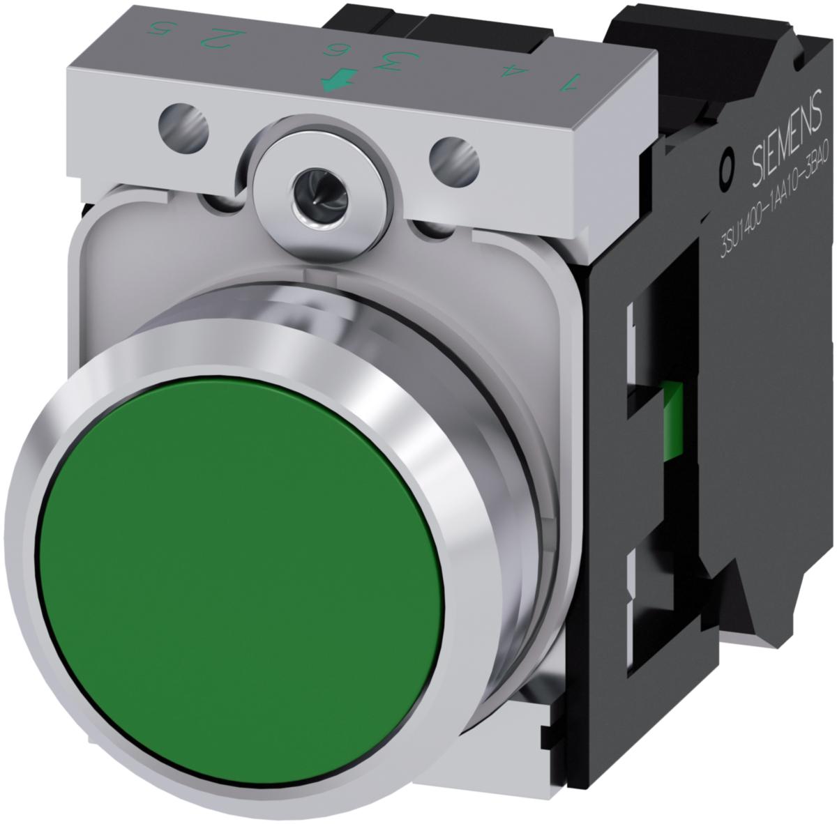 Tryckknapp 3SU11 övriga - TRYCKKNAPP PLAN GRÖN 1NO 3SU1150-0AB40-3BA0