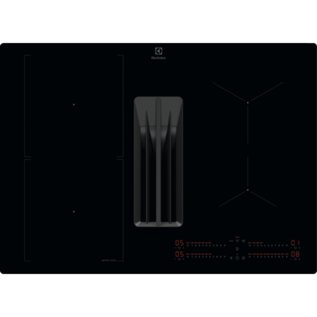 Induktionshäll med inbyggd fläkt, 70 cm - INDUKTIONSHÄLL 70 CM INBYGGD FLÄKT HHHB760S ELECTROLUX
