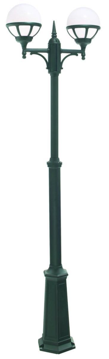 Stolparmatur Bologna opalglas, Norlys - STOLPE BOLOGNA SVART 363B 2X60W E27 OPAL IP43 (3 DELAR)