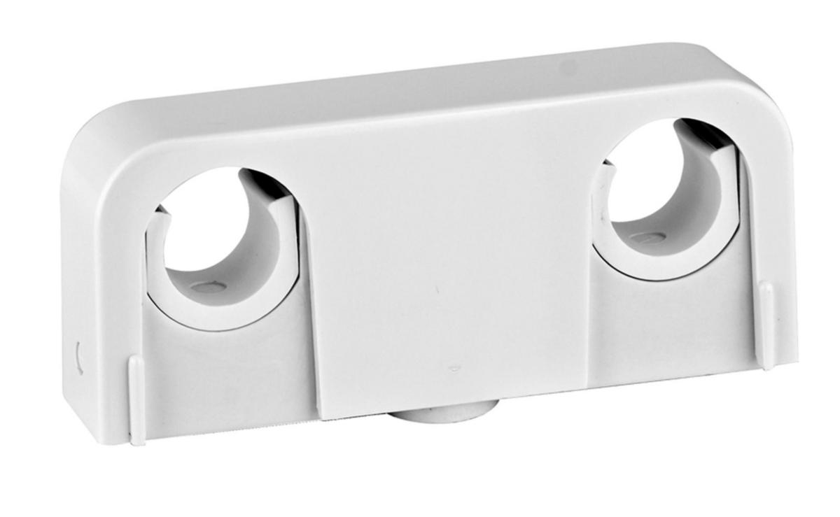 Plastic clamp double type Falu Snap, Faluplast - PIPE CLAMP DOUBLE 16/20 MM FALUSNAP 60C/C WHITE FP14080
