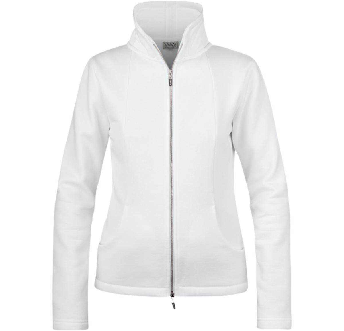 Tröja WAW hel dragkedja W018 dam - TRÖJA WEAR AT WORK W018 DAM HEL ZIP VIT STL XL