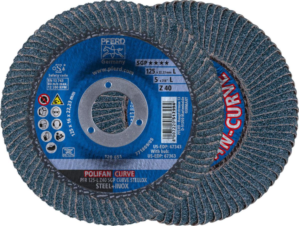 Flap Disc PFERD Curve Z40 L - FLAP DISC S PFERD CURVE ZL PFR 125 Z 40 SGP-CURVE L