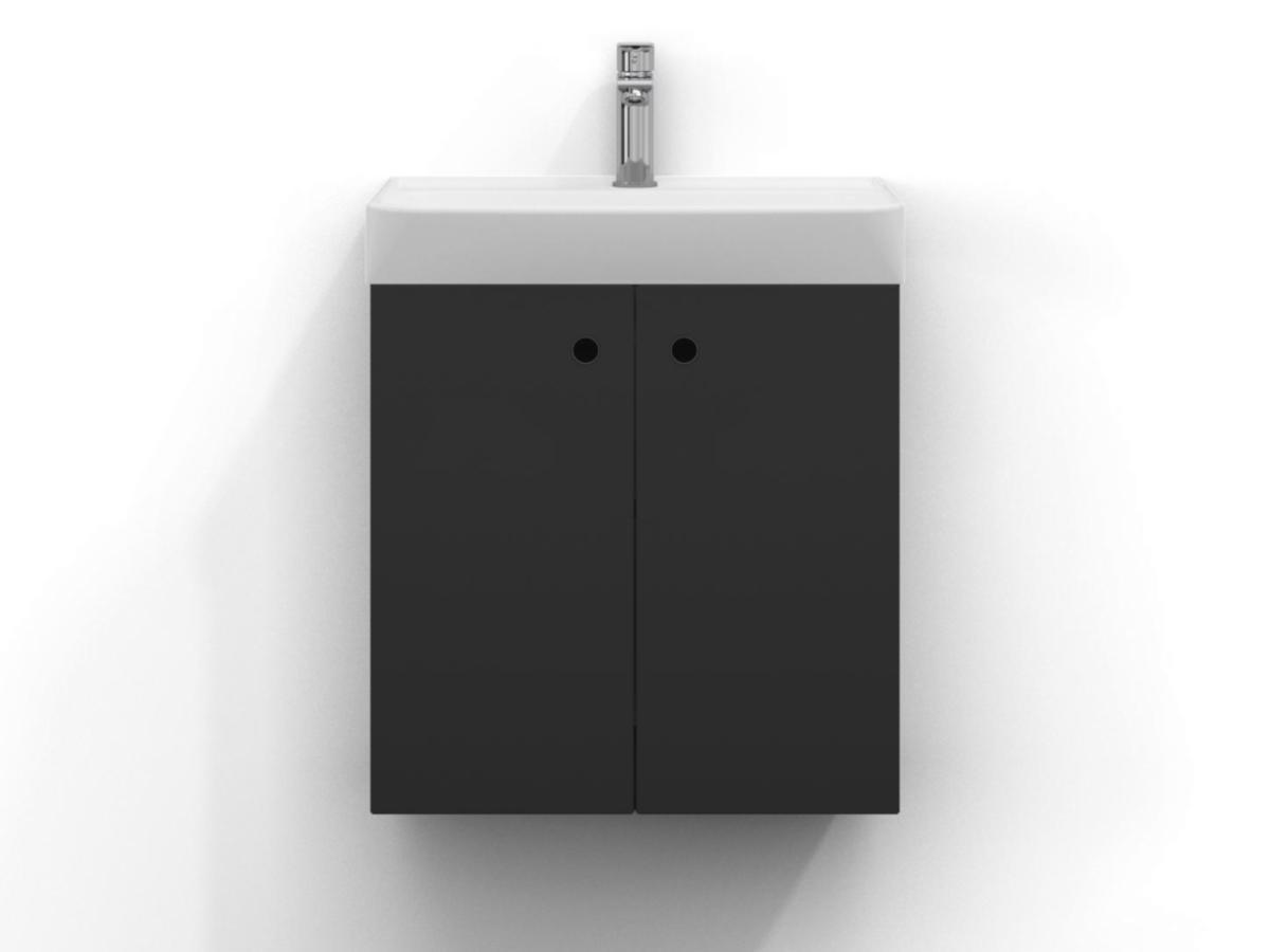 Intro 55 lower washbasin cabinet, Svedbergs - SVEDBERGS INTRO WB CABINET PLATE 55X35 2 DOORS GRAF.GRWY