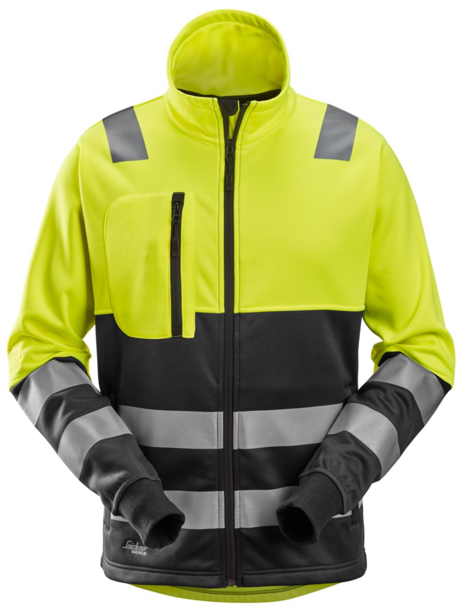 Fleecejacka Snickers 8035 Allround - FLEECEJACKA SNICKERS 8035 GUL /SVART VARSEL KL2 AW STL 2XL