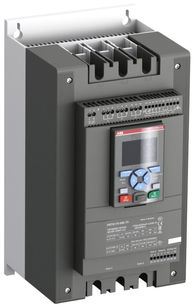 Mjukstarter PSTX30 ... PSTX1250 för 230-600V - MJUKSTART PSTX 90kW/400V 230V PSTX170-600-70