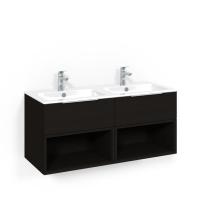 Tvättställsskåpspaket Crown Kommod 120x45D Svart Ek, Macro