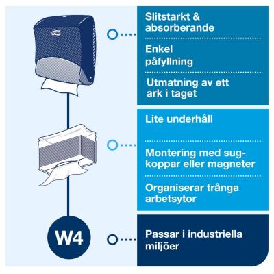 DISPENSER TORK VIKTA DUKAR F VÄGGMONT RÖD/SVART 654008