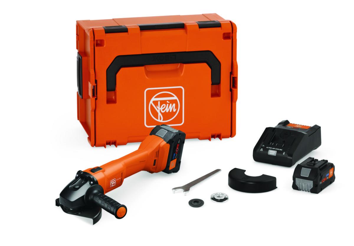 Vinkelslipmaskin Fein CCG 18-125-12 AS - VINKELSLIP FEIN CCG18-125-12 18V AS, 2*8AH & LADDARE, SET