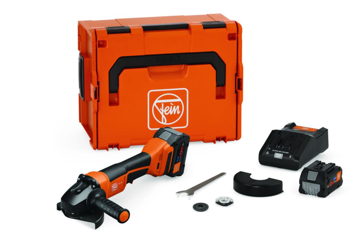 Vinkelslipmaskin Fein CCG 18-125-12 PD AS Set ProCore - VINKELSLIP FEIN CCG18-125-12PD 18V AS, 2*8AH & LADDARE, SET