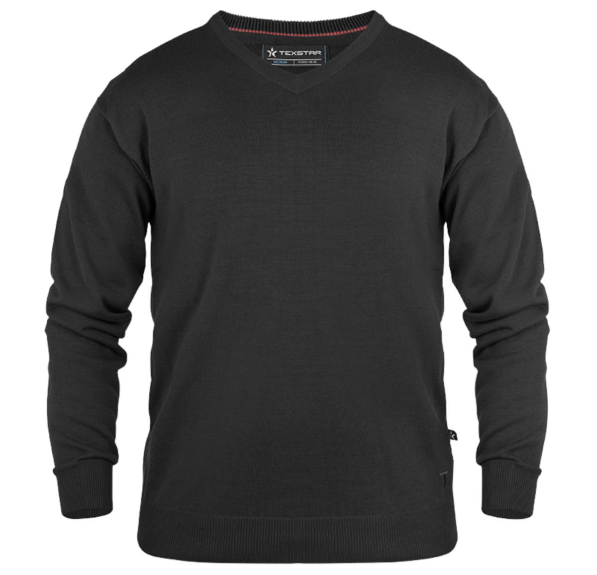 Pullover Texstar PL01 - PULLOVER TEXSTAR PL01 V-HALS SVART STL 4XL