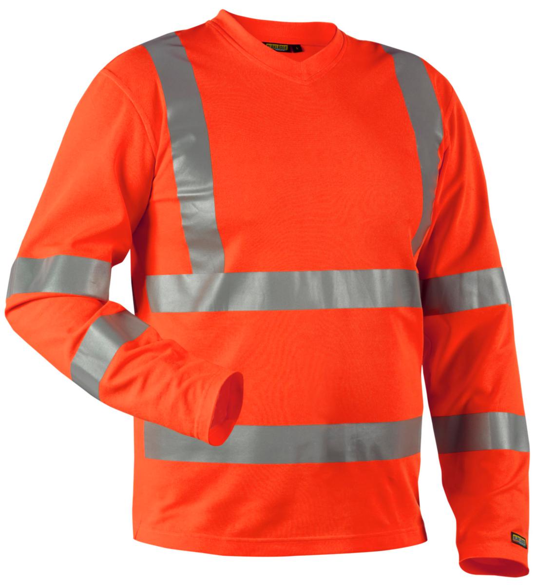 T-shirt Blåkläder 3381-1070 lång ärm - T-SHIRT BLK 3381-1070 ORANGE VARSEL KL 3 LÅNG ÄRM STL XXL