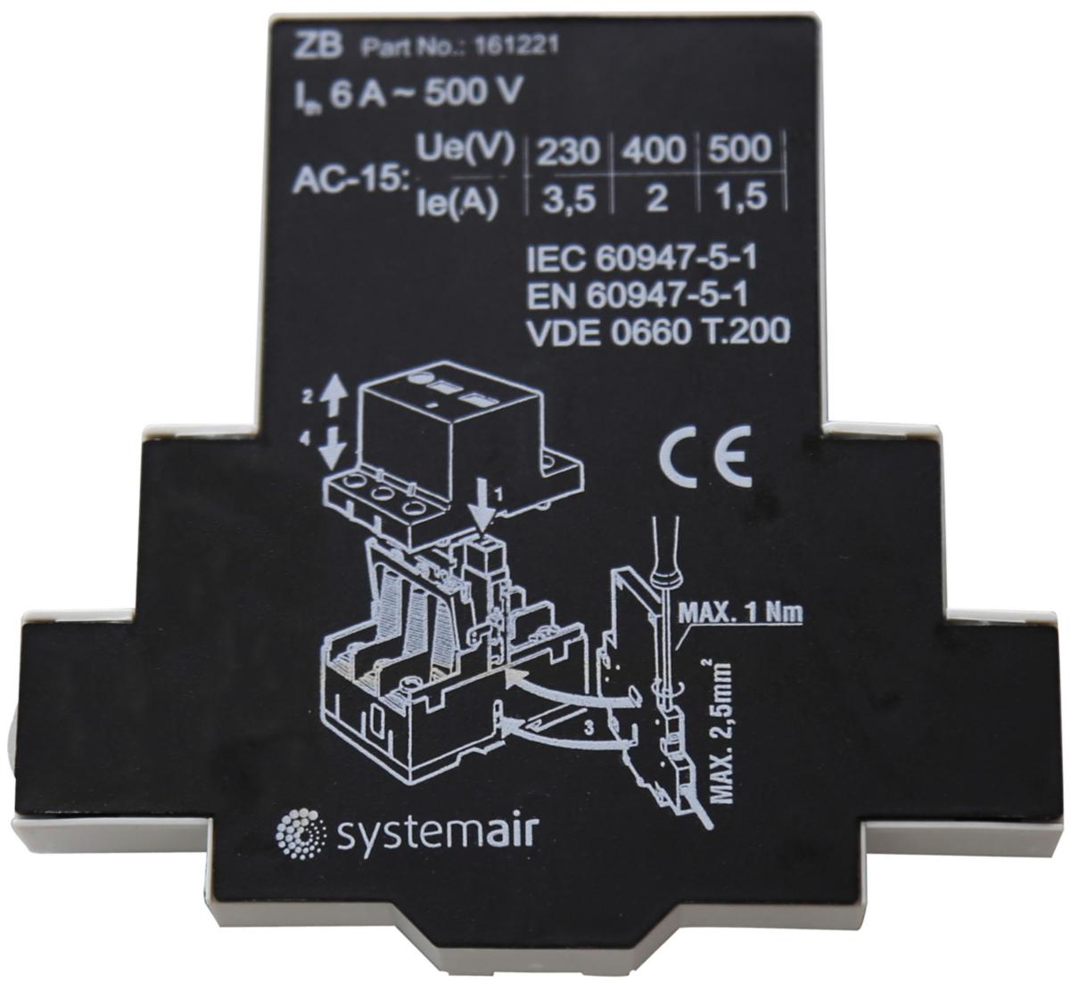 Alarmkkontakt K(ZB) STDT för S-ET & S-DT, 1xNC/1xNO Systemair - ALARMKKONTAKT K(ZB) STDT S-ET/S-DT/1XNC/1XNO SYSTEMAIR