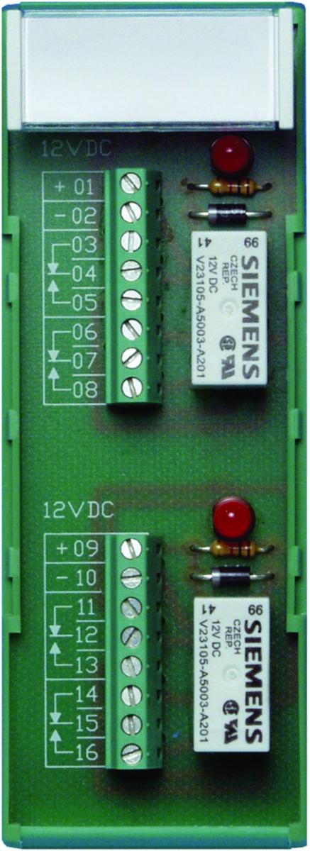 Reläplint 12VDC för för montering på din-skena - RELÄPLINT Din 12VDC 2 RELÄ SKR Fatum Din