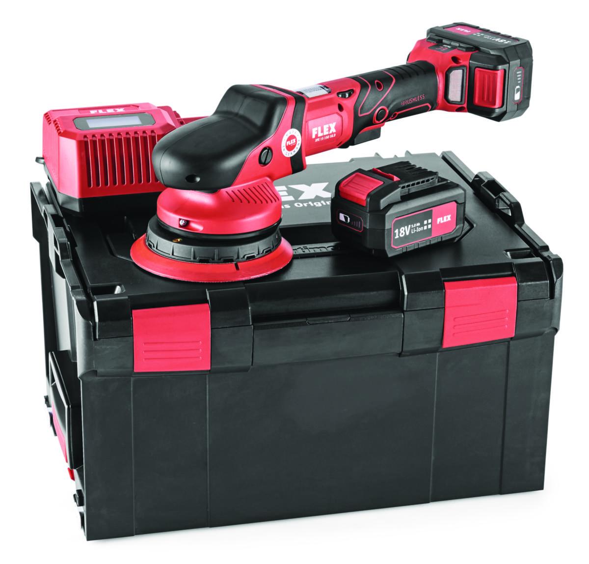 Polermaskin Flex XFE15 150 18.0-EC Set - BATTERIPOLERMASKIN FLEX XFE15 18V 2300-3800/MIN 2X5AH&LAD