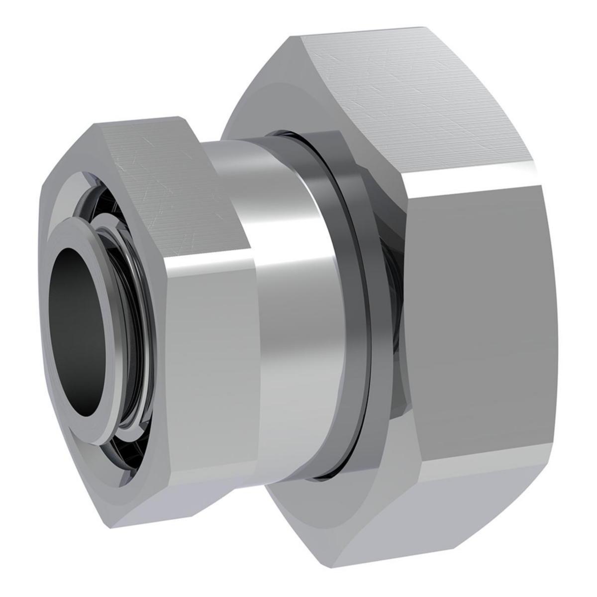 Double nut V6 chrome, Vatette - Vatette Double nut 15(G1/2")xG3/4" crome