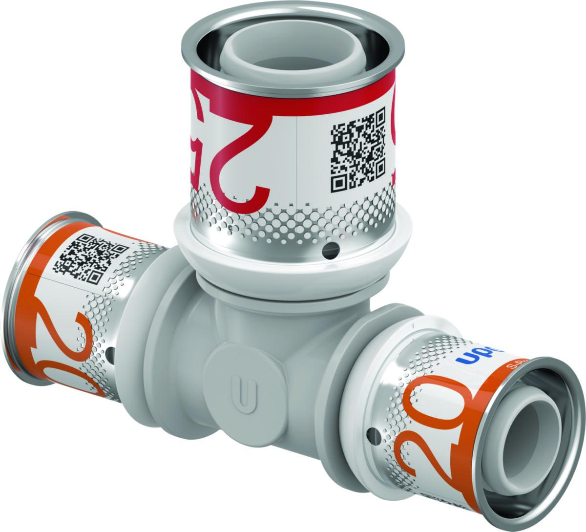 T-pipe, S-Press PLUS reduced PPSU, Uponor - UPONOR S-PRESS PLUS TEE PPSU 20-25-20