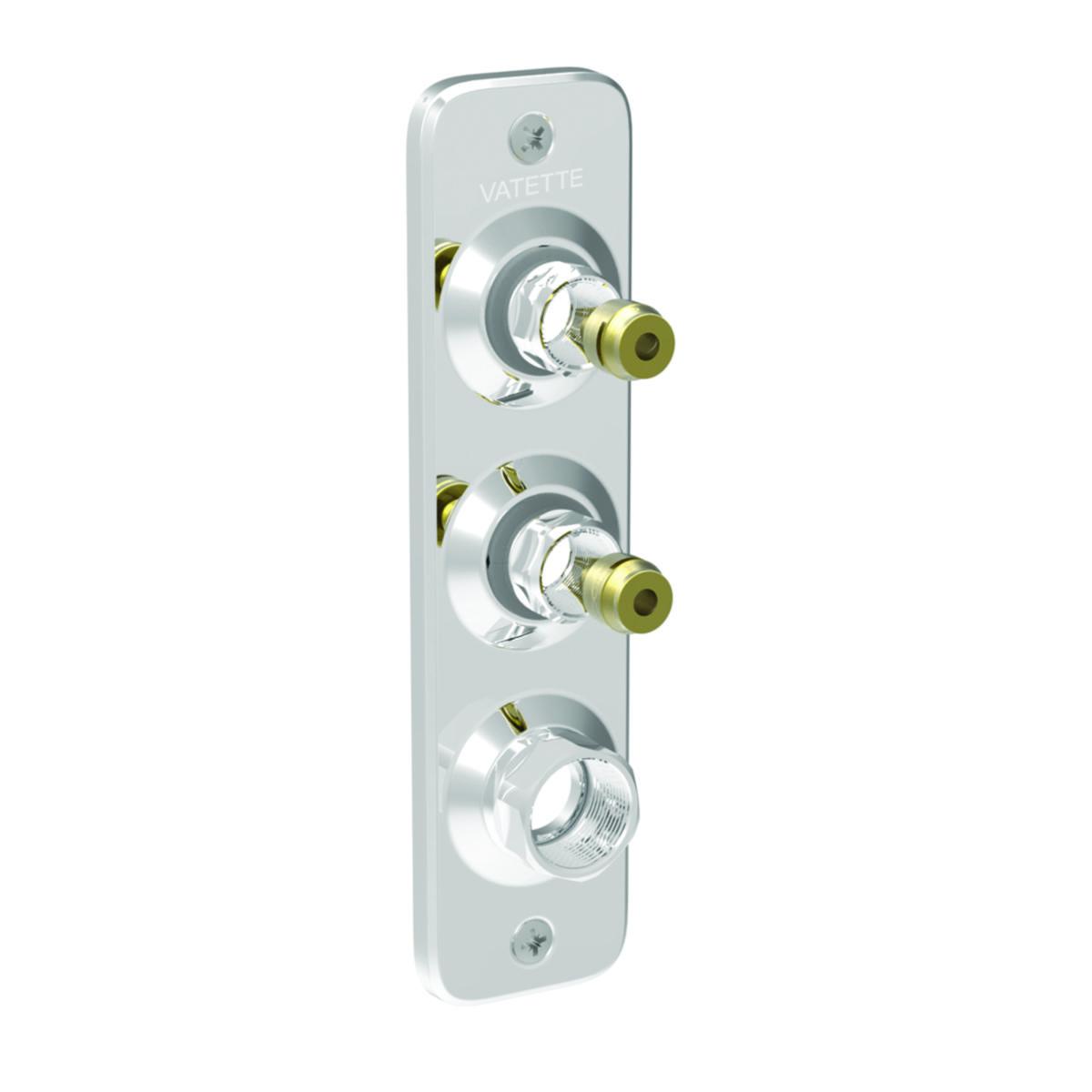 Kopplingsbricka V6 krom 3-rör för Vatette kopplingssystem - VATETTE KOPPLB. V6 3-RÖR 60 CC 1XDY20 2XDY16 DY16 PLAST KLÄMH