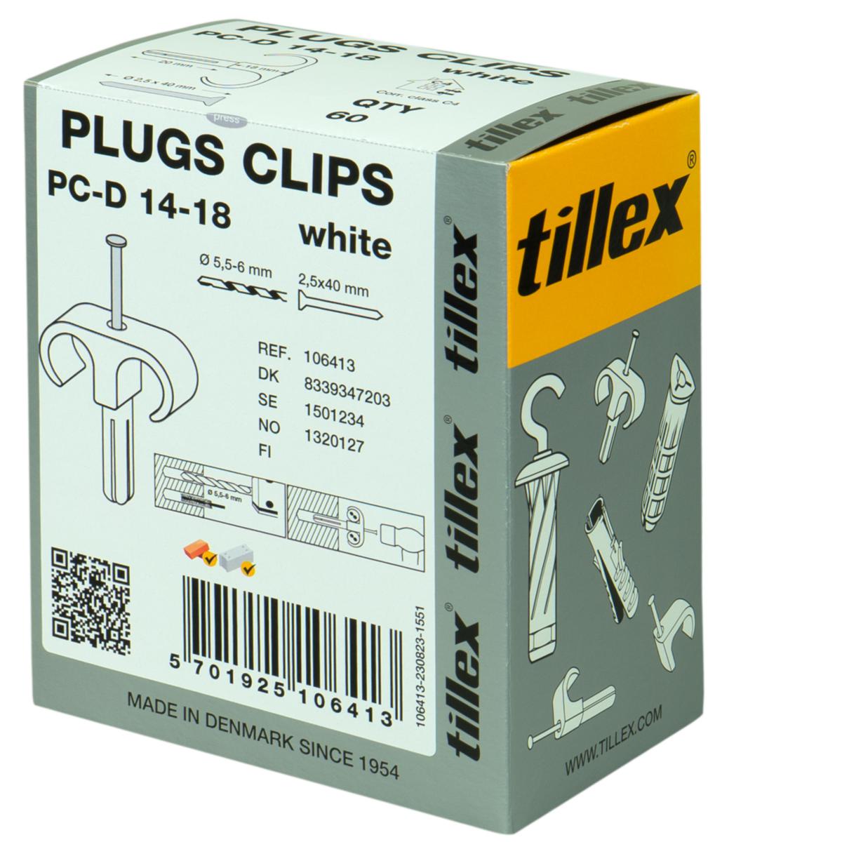 Pluggklammer PC-D vit till runda ledningar med dubbel fästning - PLUGGKLAMMER DUBBEL 14-18 VIT PC-D 14-18 W