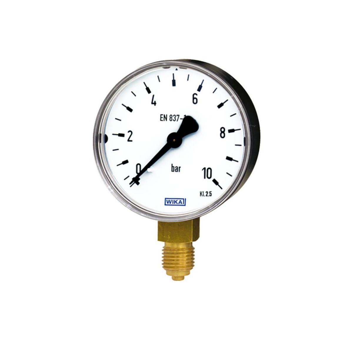 Tryckmätare standard 2040, 40 mm, DN6 (G1/8"), anslutning nedåt. - TRYCKMÄTARE 1 BAR DN6 2040 40MM PLAST HUS ANSL NED