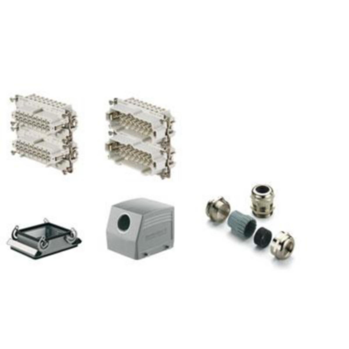 HDC-KIT-HE, 32 pol, 500V, 16A, Storlek 10 - INSATS HDC-KIT-HE 32P SIDA