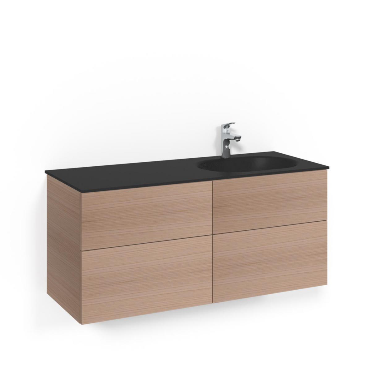 Tvättställsskåpspaket Crown Kommod 120x45D Ljus Ek, Macro - MACRO TVÄTTSTÄLLSSKÅPSPAKET CROWN KOM 120X45D LJ.EK PL SGH
