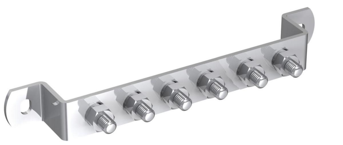 Potentialutjämningsskena enkelradig med bultar - POT SKENA ENK.R-FRI 6 910307