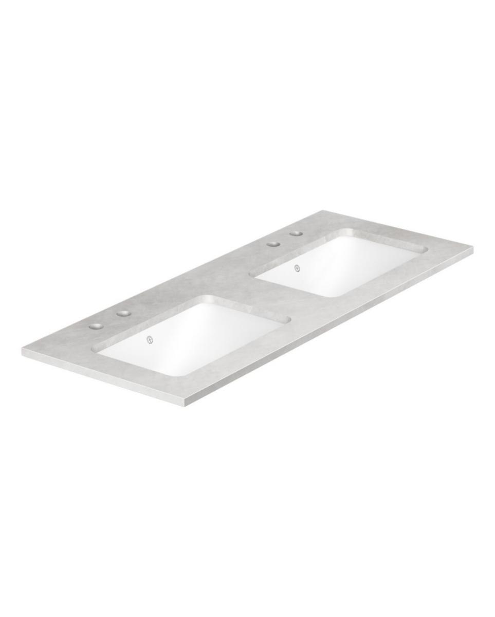Stenbänkskiva Ducentic, Gustavsberg - GBG DUCENTIC STENBÄNKSKIVA 120 CM, GRÅ, 2 HO, 4 BL.HÅL