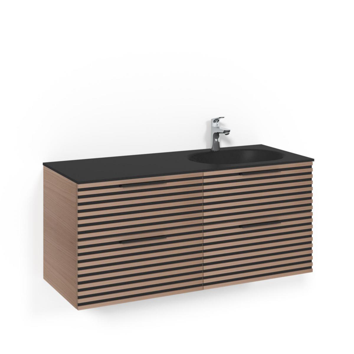Tvättställsskåpspaket Crown Kommod 120x45D Ljus Ek, Macro - MACRO TVÄTTSTÄLLSSKÅPSPAKET CROWN KOM 120X45D LJ.EK ST SGH
