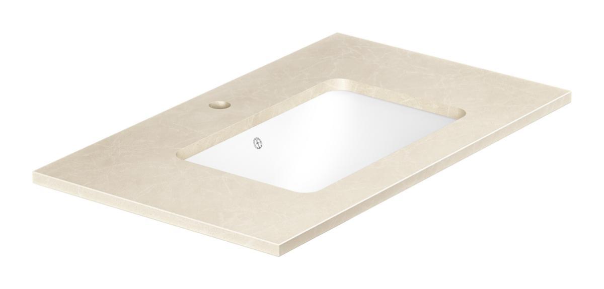 Stenbänkskiva Ducentic, Gustavsberg - GBG DUCENTIC STENBÄNKSKIVA 80 CM, BEIGE, 1 HO, 1 BL.HÅL