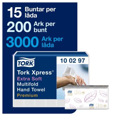 HANDDUK TORK PREM EXTRA SOFT VIT 34X21CM 100ST/FRP 100297
