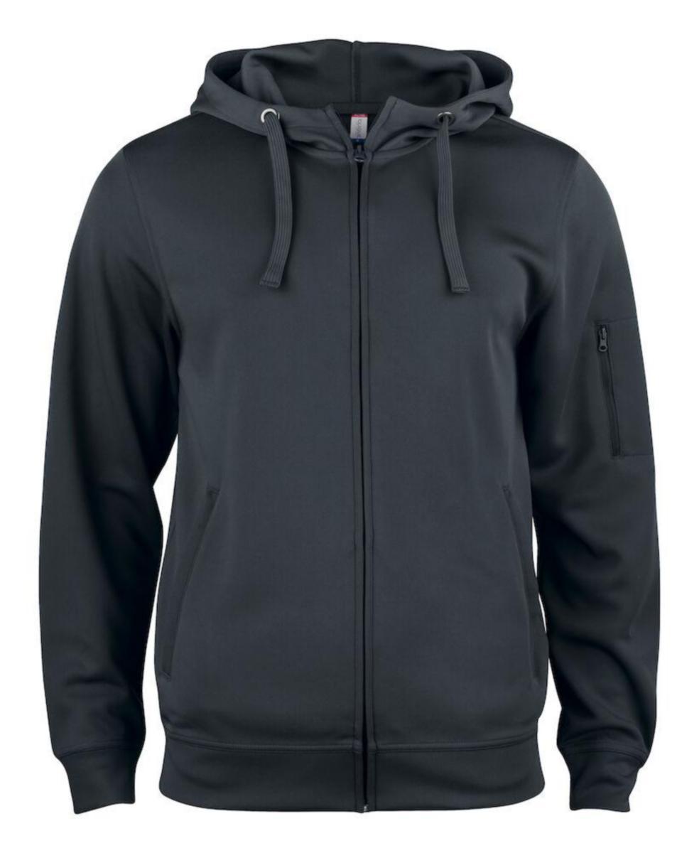Huvtröja Clique 021014 Basic Active - HUVTRÖJA CLIQUE 021014 BASIC ACTIVE HELZIP SVART STL L