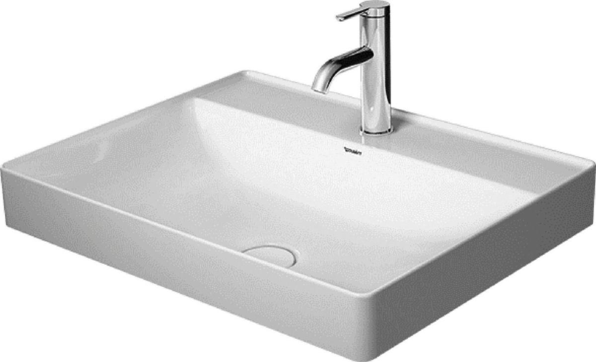 Tvättställ DuraSquare, Duravit - DURAVIT TVÄTTSTÄLL DURASQUARE BULT, 600X470, UTAN BL.HÅL