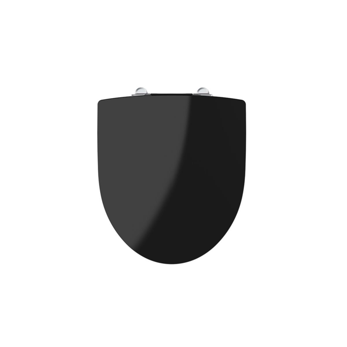 WC seat Spira hard seat with chrome fittings, Ifö - IFÖ SPIRA WC-SEAT HARD BLACK SOFT-CLOSE, QR 99497
