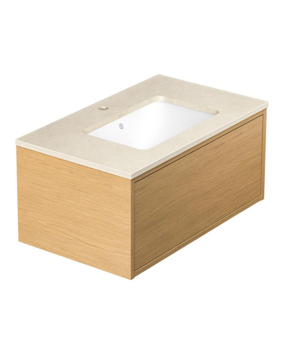 Kommodskåp med tvättställ Ducentic 80, Gustavsberg - GBG DUCENTIC KOMMODPAKET M.TS 80, LJUS EK,STENBÄNK,1 BL