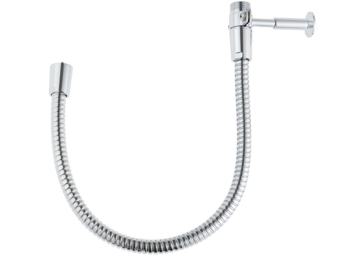 Väggfäste för under monterad takdusch, Mora - MORA DUSCHSTÅNGFÄSTE MED SLANG KROM, SLANG 750 MM