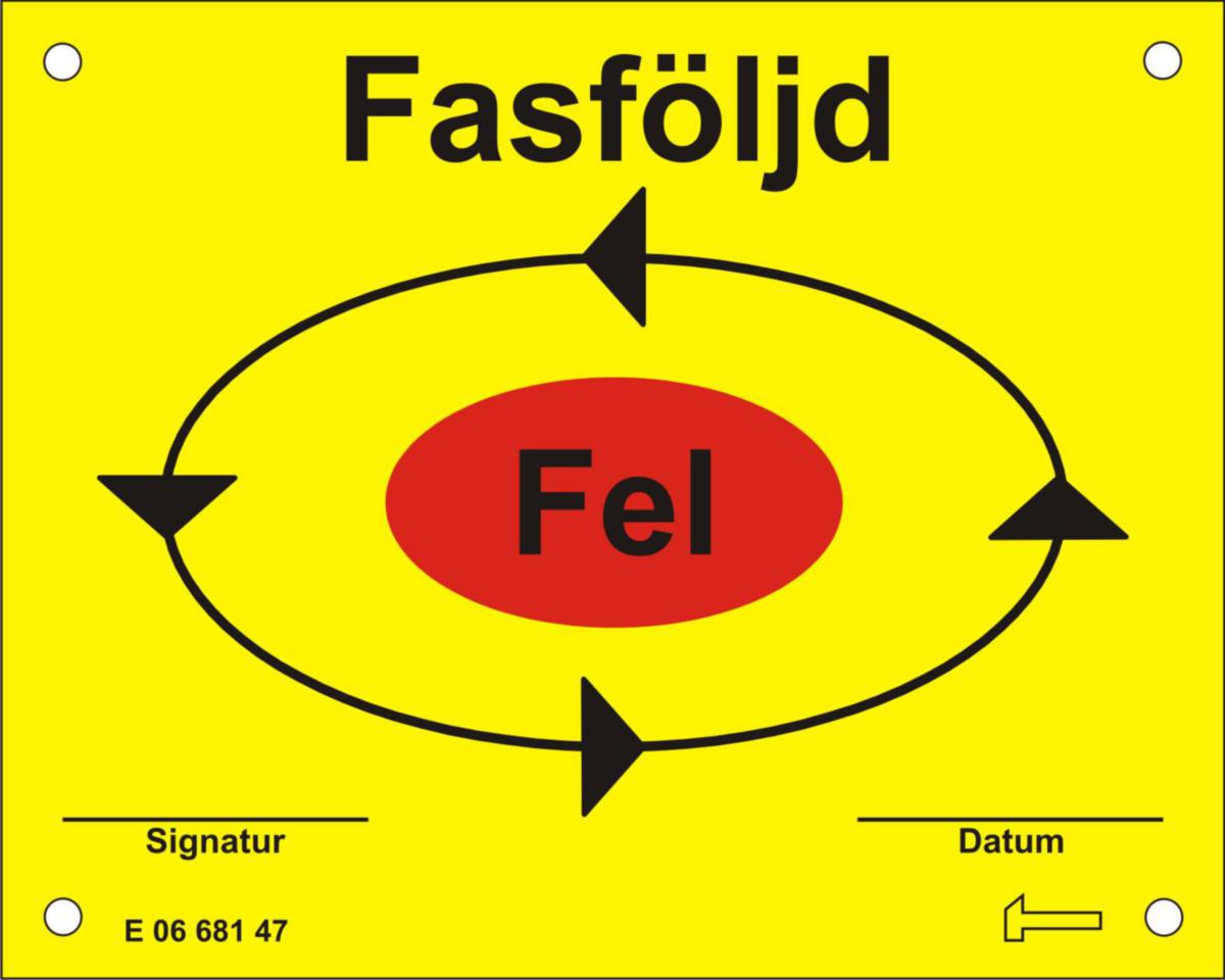 Phase direction plate HF01 - SIGN IN SWEDISH