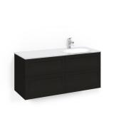 Tvättställsskåpspaket Crown Kommod 120x45D Svart Ek, Macro