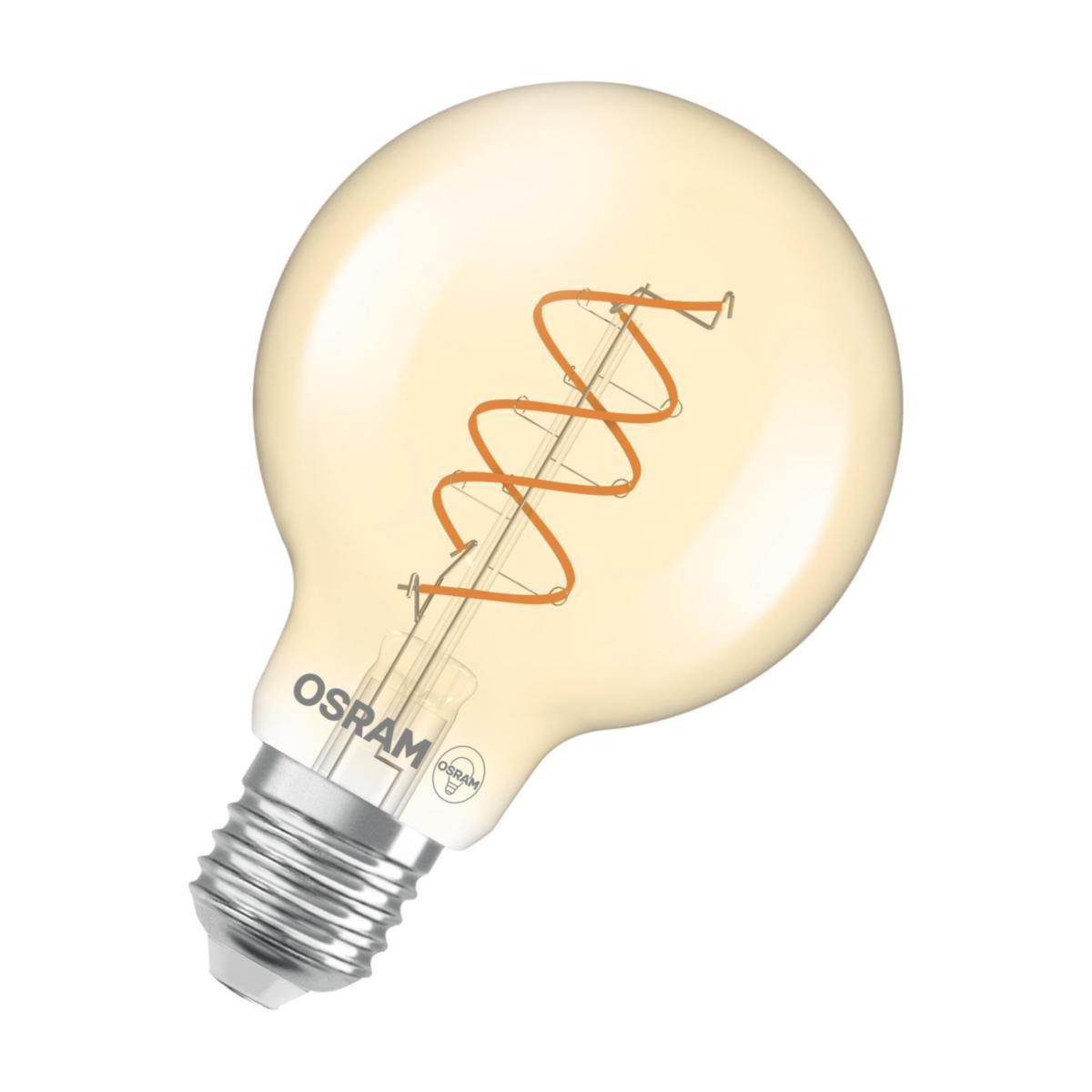 LED-lampa Vintage 1906, Glob, Guld, dimbar - LED GLOB80 60 DIM GULD 922 E27 4058075836846