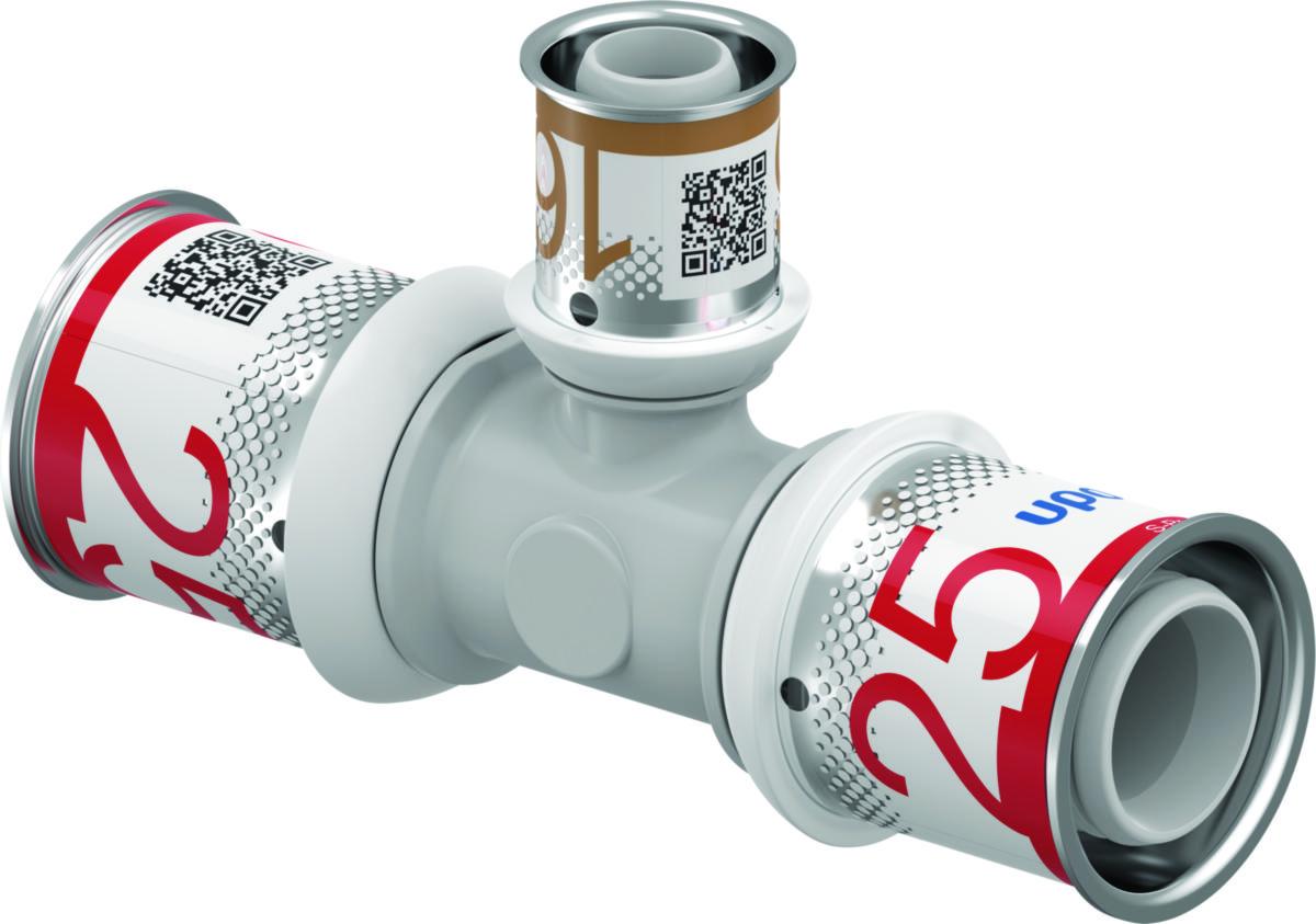 T-pipe, S-Press PLUS reduced PPSU, Uponor - UPONOR S-PRESS PLUS TEE PPSU 25-16-25